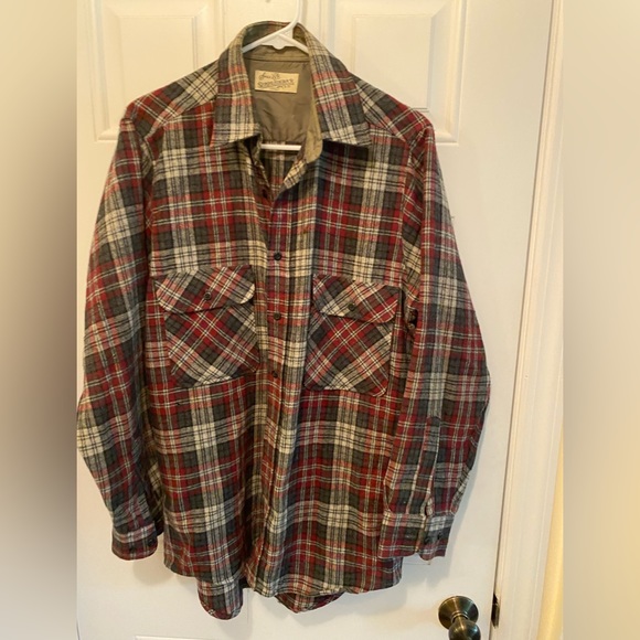 Vintage Sear Roebuck and Co. Plaid Flannel Shirt Tartan Lumberjack size Tall-M - Picture 5 of 8